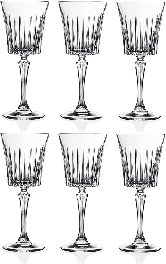 Patzino® Italian Crystal Glass Drinkware Set Collection (Wine Goblet (7.5 oz) - 6 Piece)