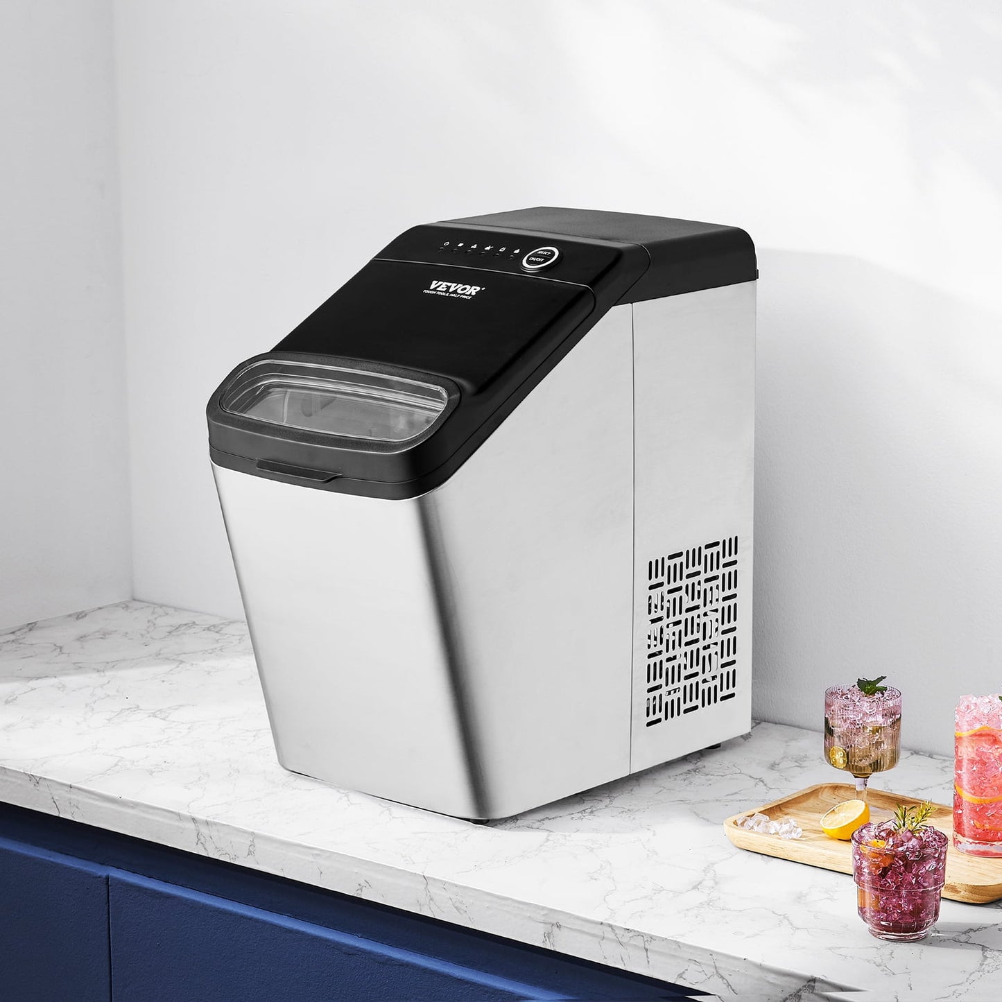 BENTISM Portable Countertop Ice Maker 33lbs/24H,Manual & Auto Refill Self-Cleaning with Scoop Basket,9 Cubes Ready in 7 Minutes, with Scoop and Basket 「00000000ABCDEFG」