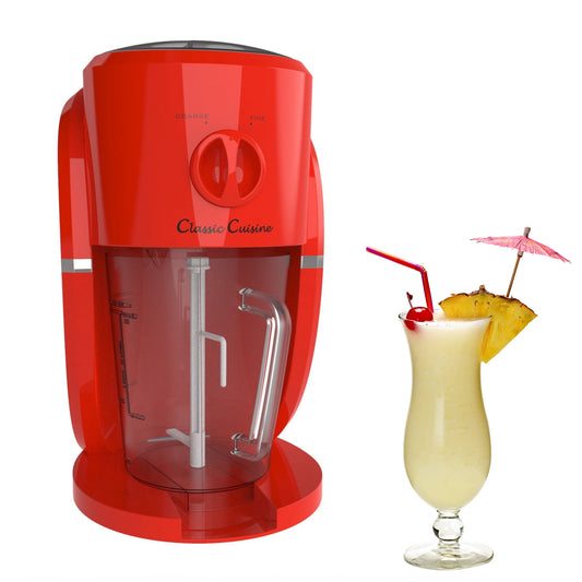 Classic Cuisine Ice Crusher, Frozen Drink Maker, and Slushy Mixer (Red)