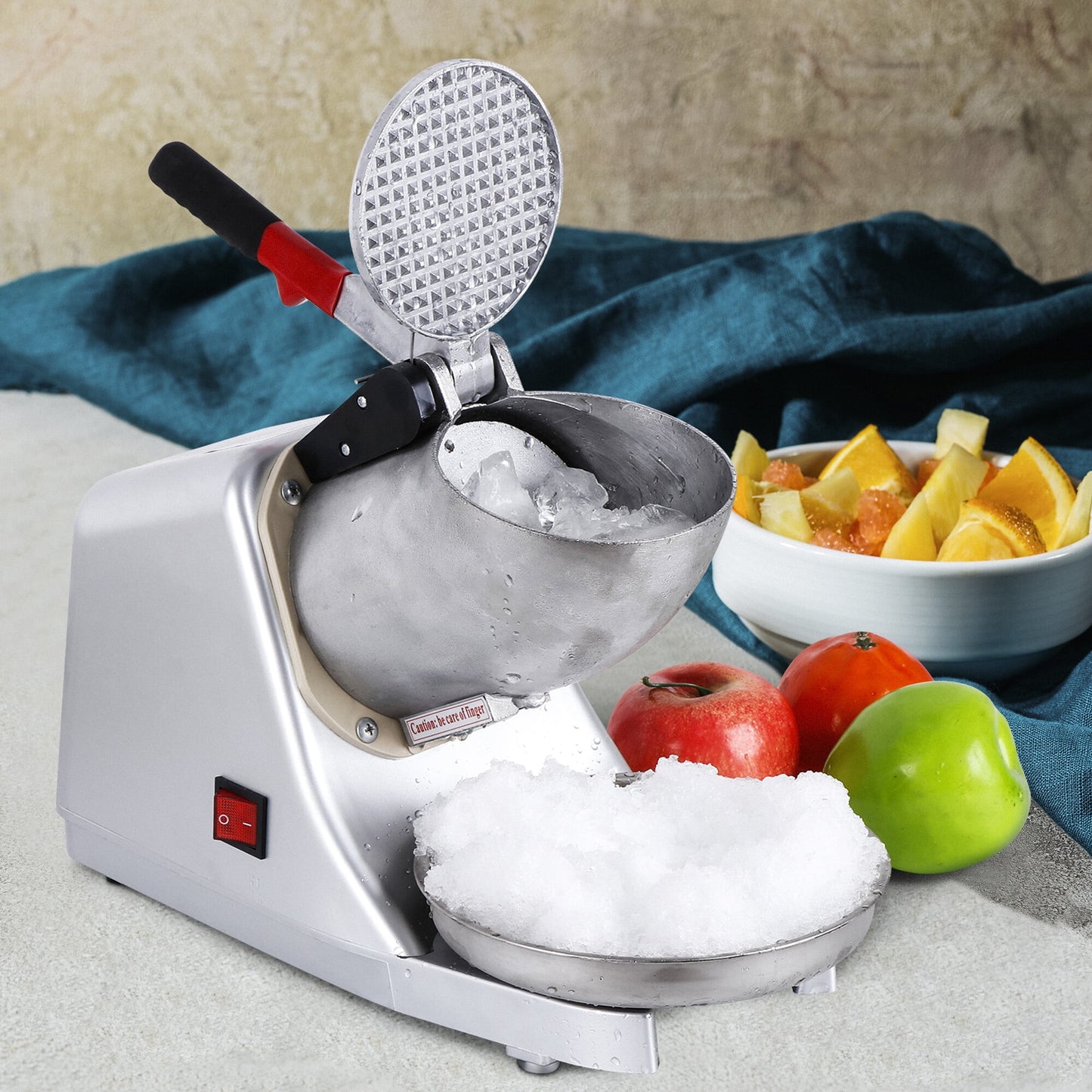 SuperDeal Ice Shaver Machine 300W Electric Ice Crusher Cold Drink Smoothie Making w/Bowl, Orange