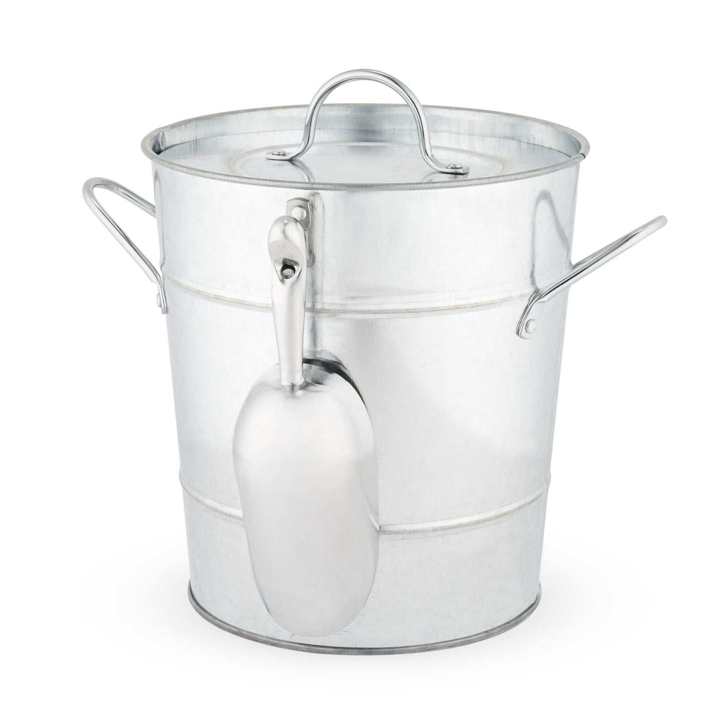 Twine Insulated Ice Bucket With Lid and Scooper - Galvanized Metal Bucket