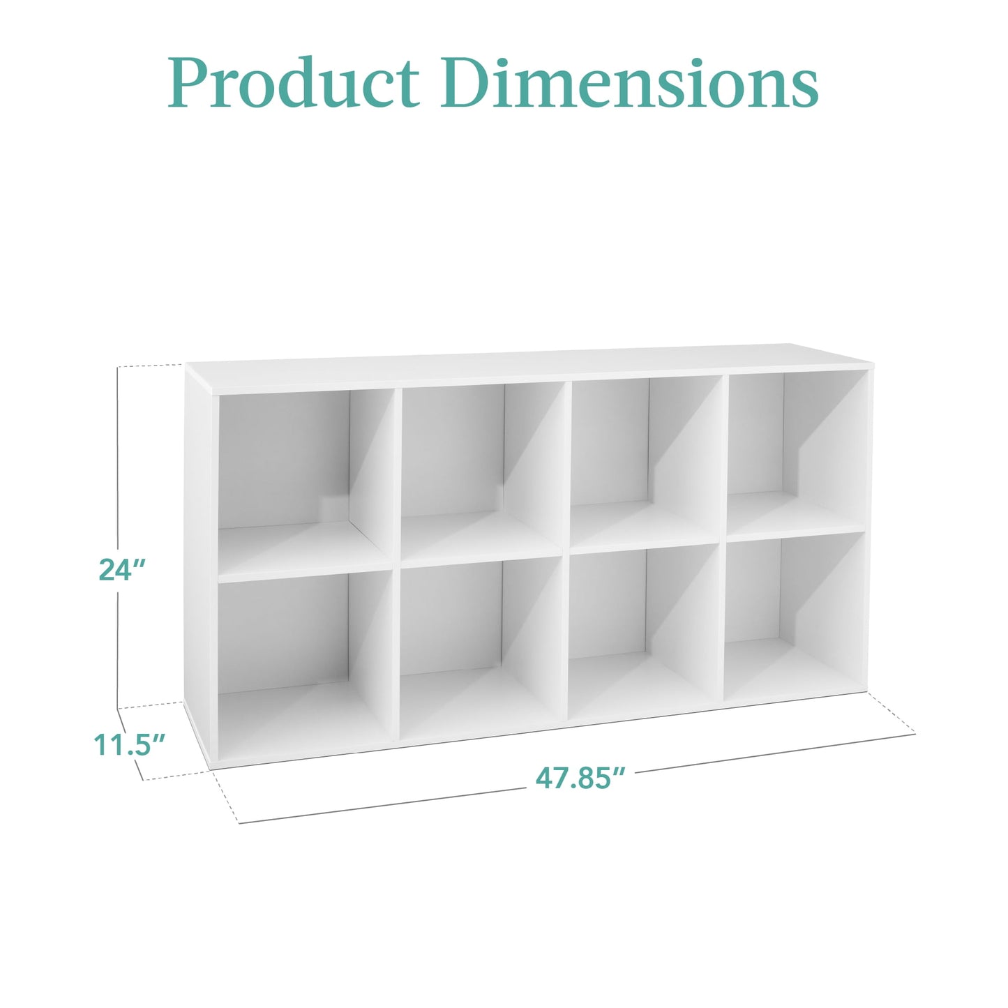 Best Choice Products 8-Cube Bookshelf, 11in Display Storage System, Organizer w/ Removable Back Panels - White